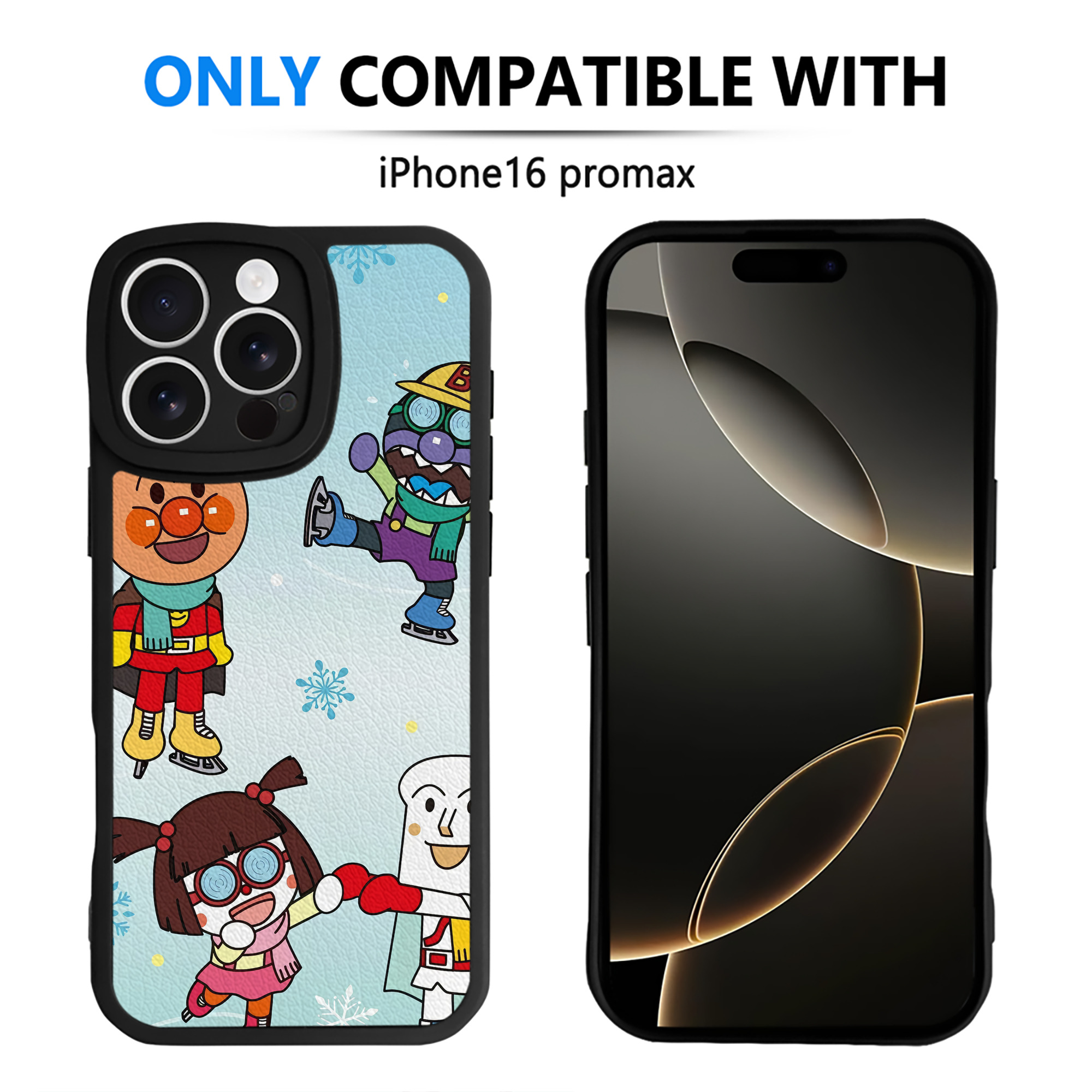 （画像用） アンパンマン Anpanman 【iPhone 16シリーズ対応】シリコンスマホケース（レザー調） 材質：シリコン